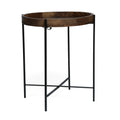 Round End Table Natural Wood