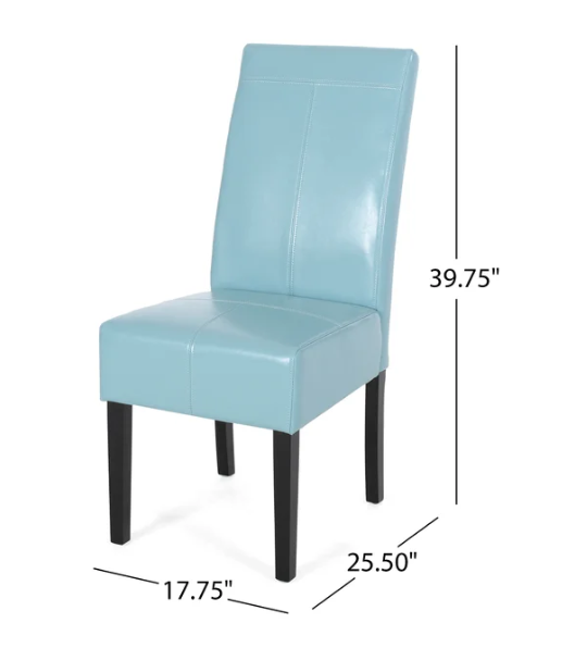 Pertica Kd Dining Chair - Teal Blue Leather