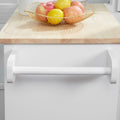 Homcom Kitchen Island Cart Rolling Trolley Cart With Drawer, Storage Cabinet & Towel Rack, White White Rubber Wood