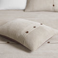 3 Piece Corduroy Duvet Cover Set Queen Tan Polyester