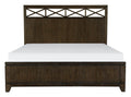 Contemporary Style Bedroom 1Pc Eastern King Bed Headboard With X Frame Insert Dark Brown Finish Wooden Furniture Modern Look Box Spring Required King Dark Brown Wood Bedroom Contemporary,Modern Panel Wood