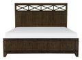 Contemporary Style Bedroom 1Pc Queen Bed Headboard With X Frame Insert Dark Brown Finish Wooden Furniture Modern Look Box Spring Required Queen Dark Brown Wood Bedroom Contemporary,Modern Panel Wood