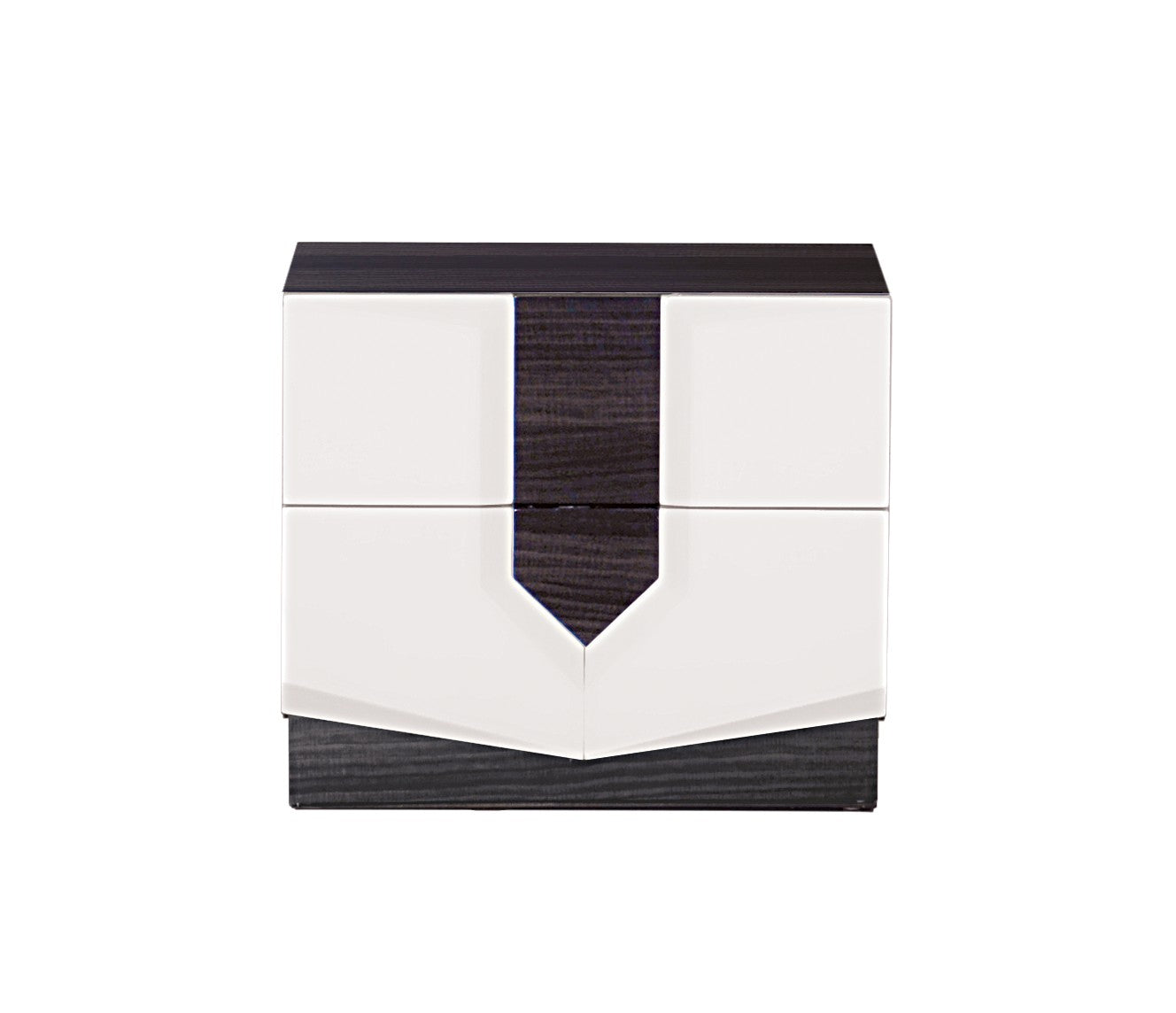 Vios Zebra White Hg Nightstand White Black Mdf