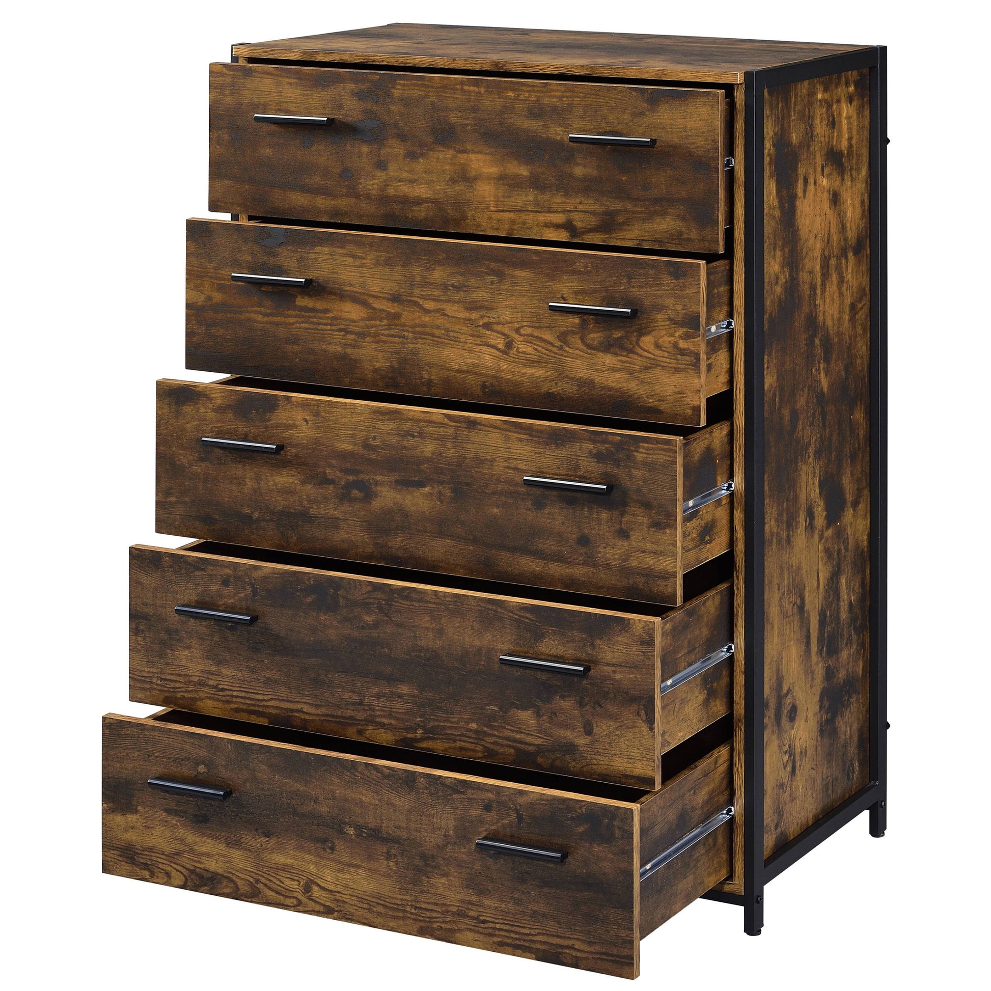 Rustic Oak And Black Chest With 5 Drawer Rustic Bedroom Rustic Wood Paper