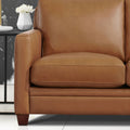 Naples Leather Sofa Cognac Down Filling Genuine Leather 3 Seat