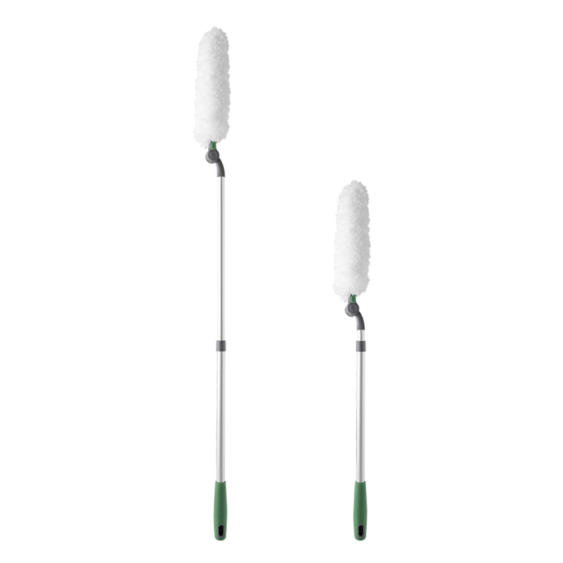 Long Handle Duster,Dust Collector With Extension Bar,Home Duster,Easy To Use And Reusable,White White Microfiber