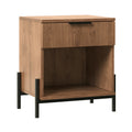 Modern Fluted Drawer Nightstand With Open Cubby Mocha Coffee Mdf Mdf