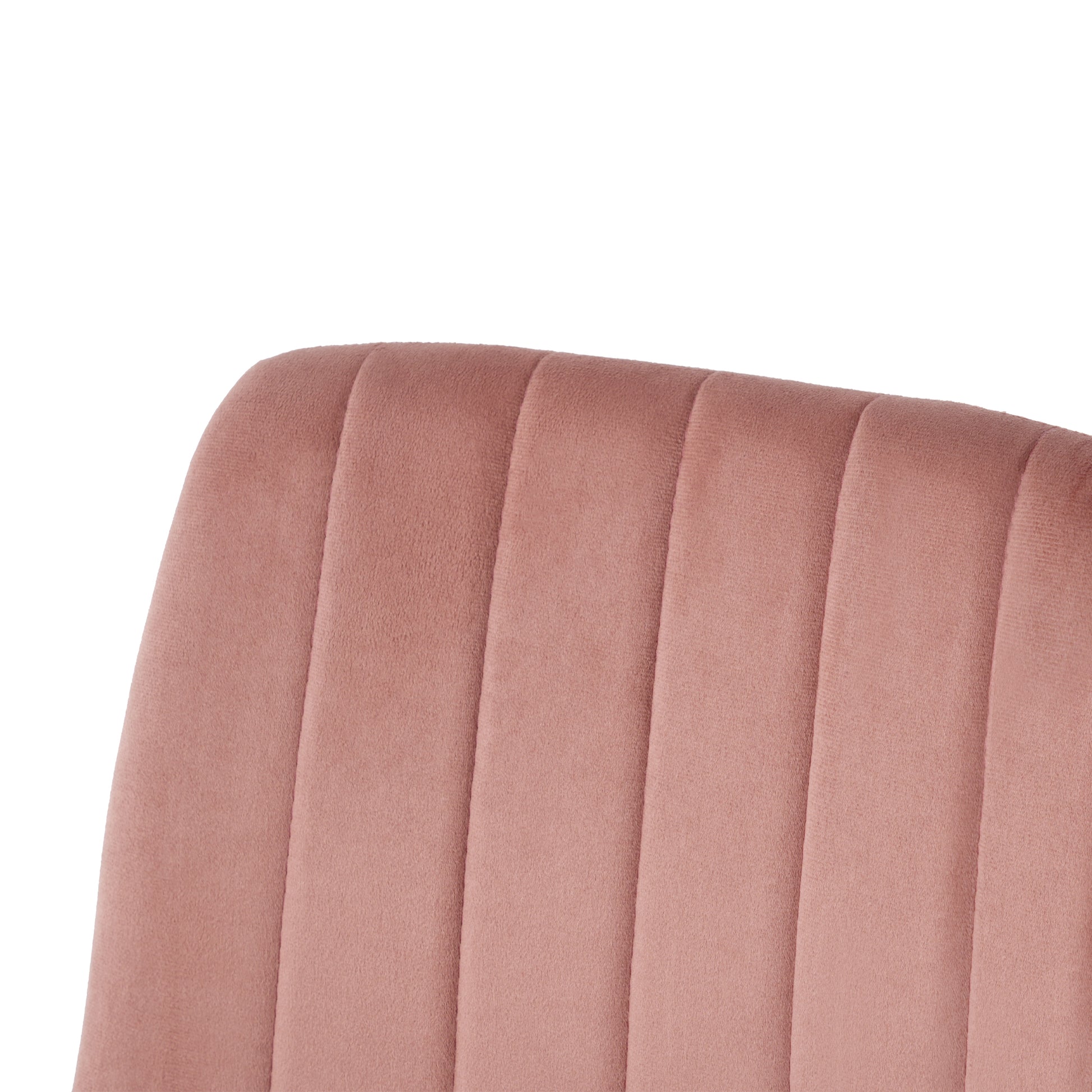 Interior Pink Velvet Dining Chair, Modern Kitchen Dining Chair With Cushion Back, Upholstered Side Chair With Black Coated Metal Legs, Family Kitchen Dining And Living Room Set Of 4 Metal Pink