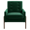 Cole Solid Wood Lounge Chair Green Fabric