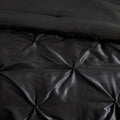 7 Piece Tufted Comforter Set Black Cal King California King Black Polyester