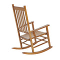 Outsunny Outdoor Rocking Chair, Patio Wooden Rocking Chair With Smooth Armrests, High Back For Garden, Balcony, Porch, Supports Up To 352 Lbs., Natural Natural Wood