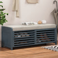 Distressed Shutter Storage Bench With Acacia Veneer For Retro Charm For Living Room, Entryway Navy Navy Mdf