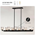 Chandelier For Dining Room, 10 Light Black Farmhouse Linear Pendant Light Fixture, Modern Crystal Hanging Lighting Chandelier For Kitchen Island, Bar, Long Table, G9 Bulb 10*G9*Max 40W Matte Black