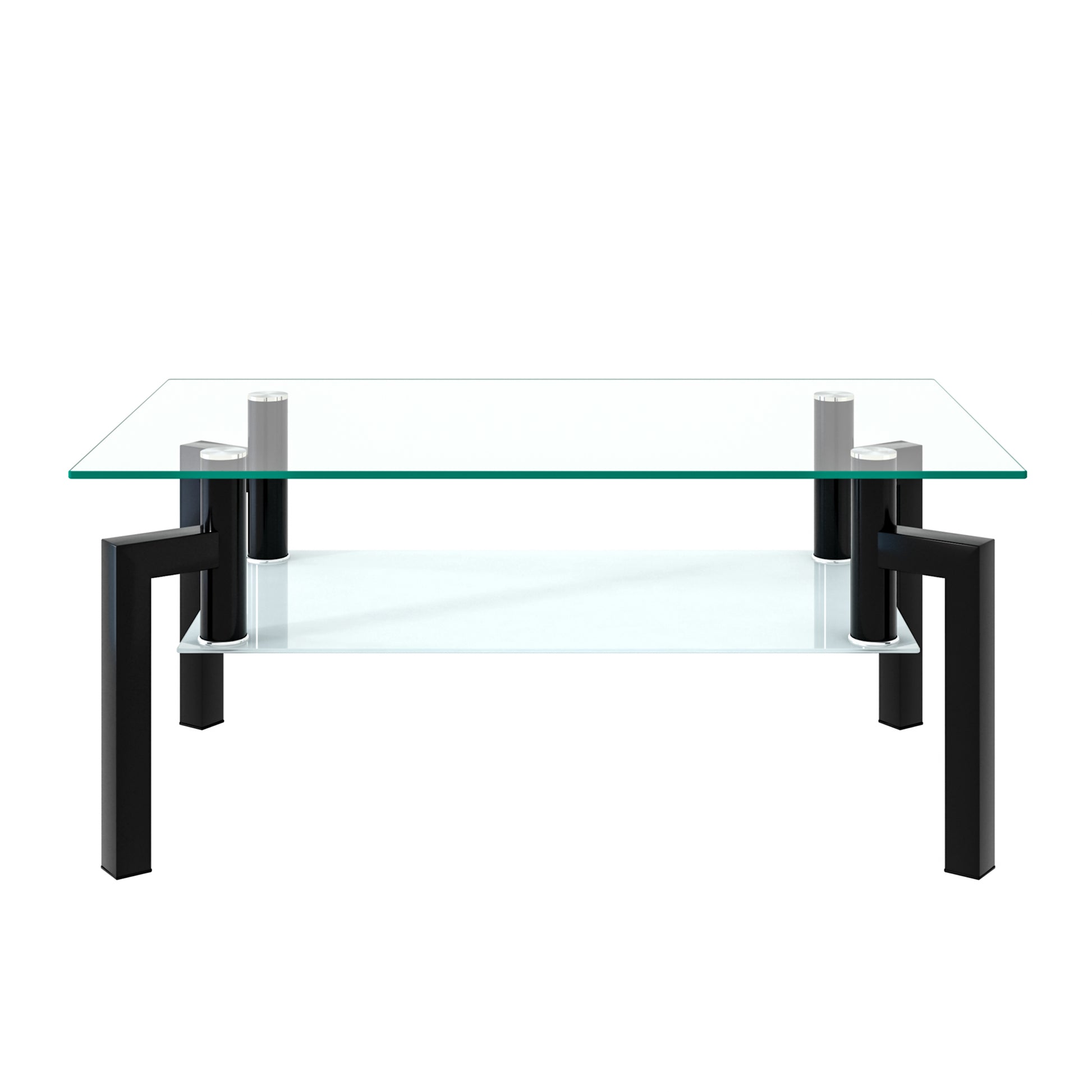 Rectangle Black Glass Coffee Table Clear Coffee Table Modern Side Center Tables For Living Room Living Room Furniture Black Glass