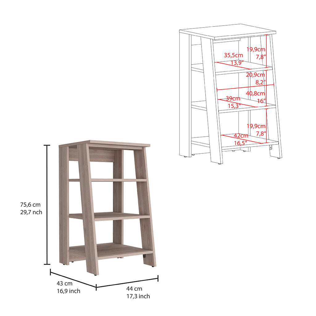 St. Clair Linen Cabinet, Two Interior Shelves, Two Open Shelves, Single Door Grey 1 4 Kitchen Freestanding Modern Particle Board Engineered Wood