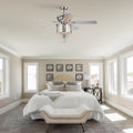 Elegant Metal 52 Inch Ceiling Fan Optional Remote&2 Color Option Blades Or Bedroom, Living Room, Dining Room Chrome Chrome American Design,American Traditional,Antique,Farmhouse,Industrial Plywood Metal