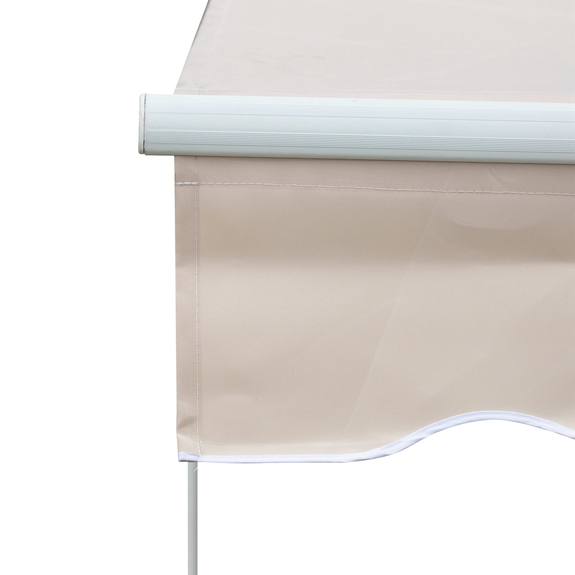 Outsunny 8' X 7' Patio Retractable Awning, Manual Exterior Sun Shade Deck Window Cover, Beige Beige Aluminum