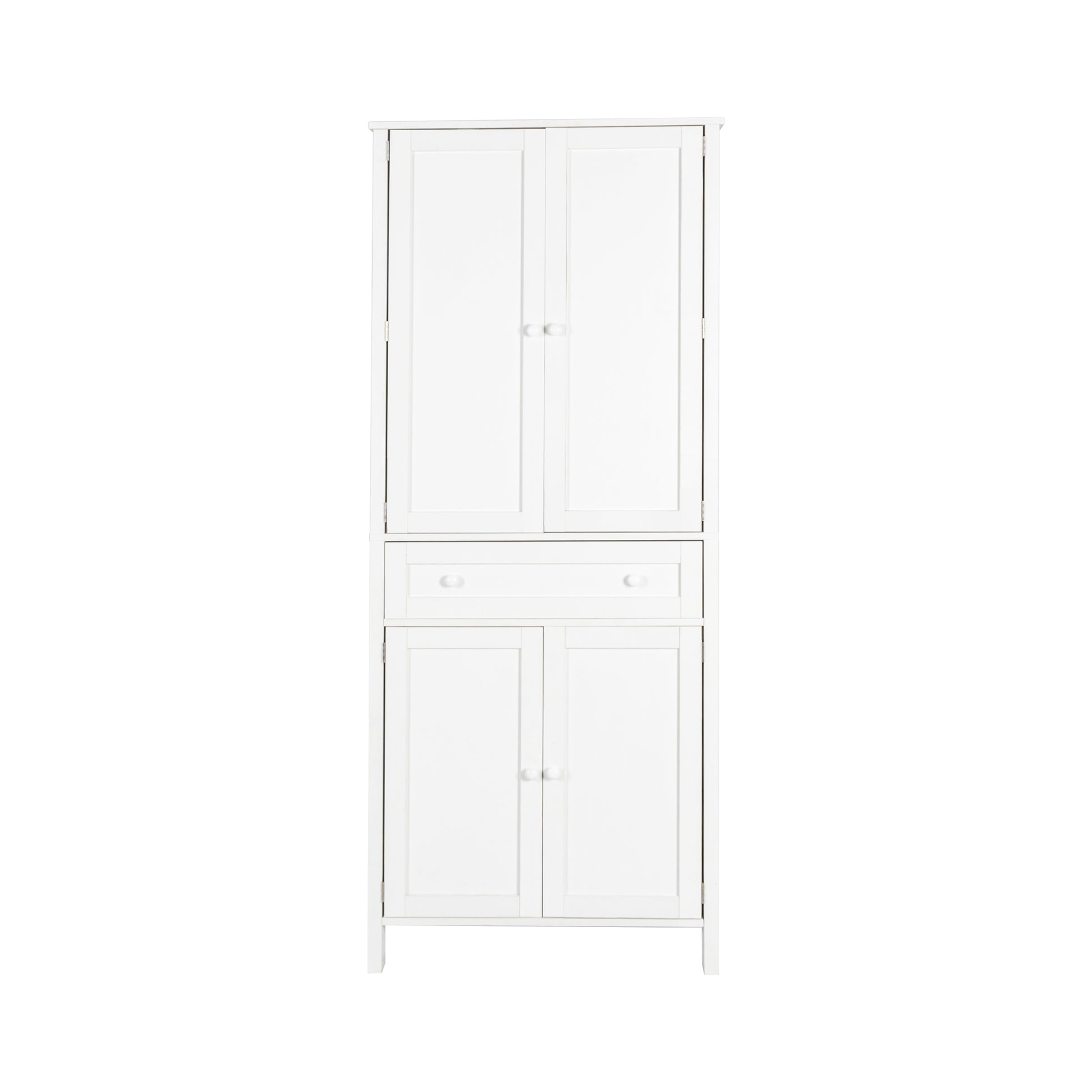 70.87" Tall Kitchen Pantry, Storage Cabinetkitchen Cabinetdrawer And Adjustable Shelves, For Kitchen, Dining Room, White White Particle Board Mdf