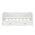 Twin Size Solid Wood Daybed With Two Drwaers For Kids Teens Dorm Bedroom Multipurpose Guest Room Or Home, White Box Spring Not Required Twin White Wood Bedroom Pine Wood