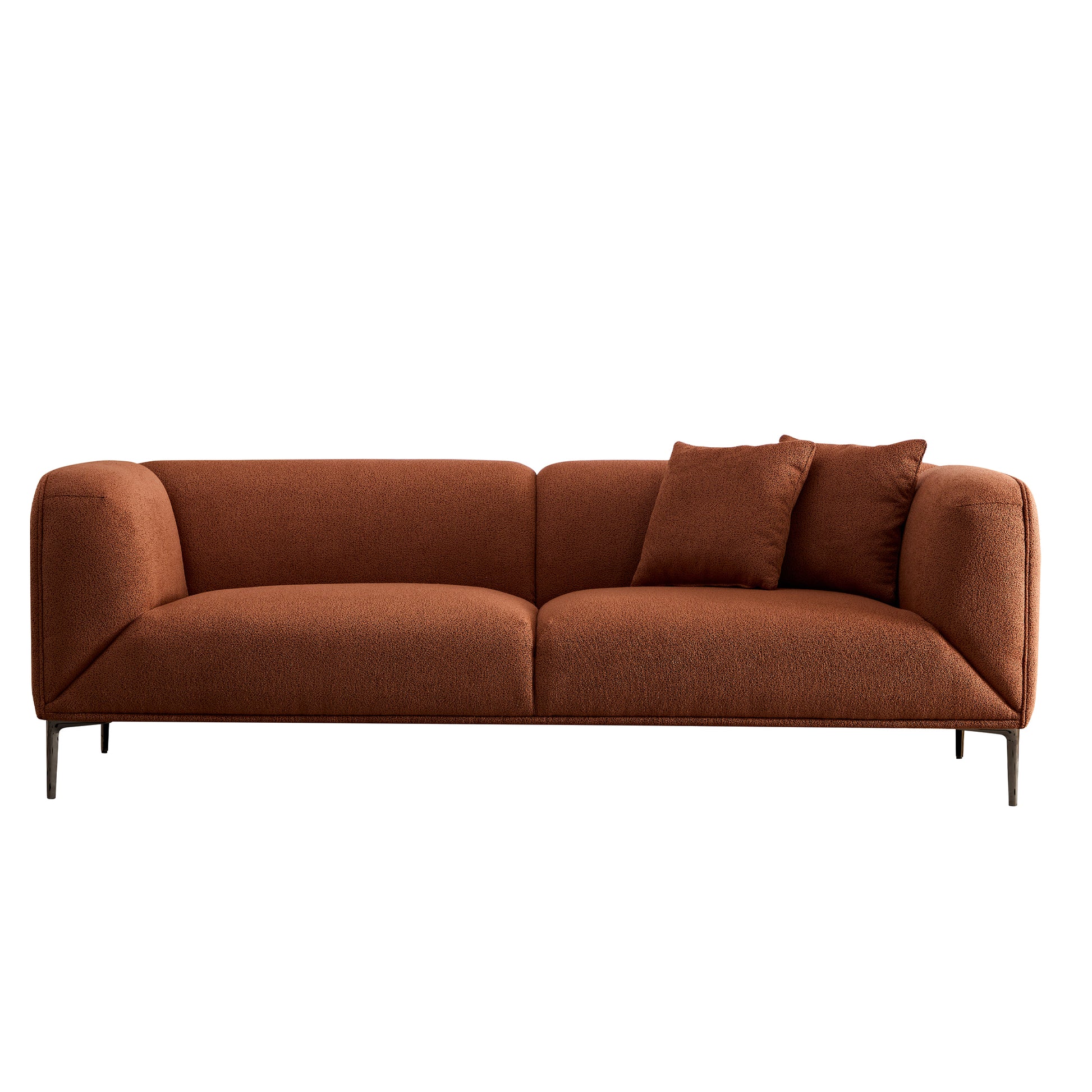 Wks2 Brown Sofa Can Be Placed In The Studio, Living Room, Attic Multiple Scenes, Modern Style Simple Fashion, Size 89.37* 35.43* High 28.74 Inches Brown Fabric 3 Seat