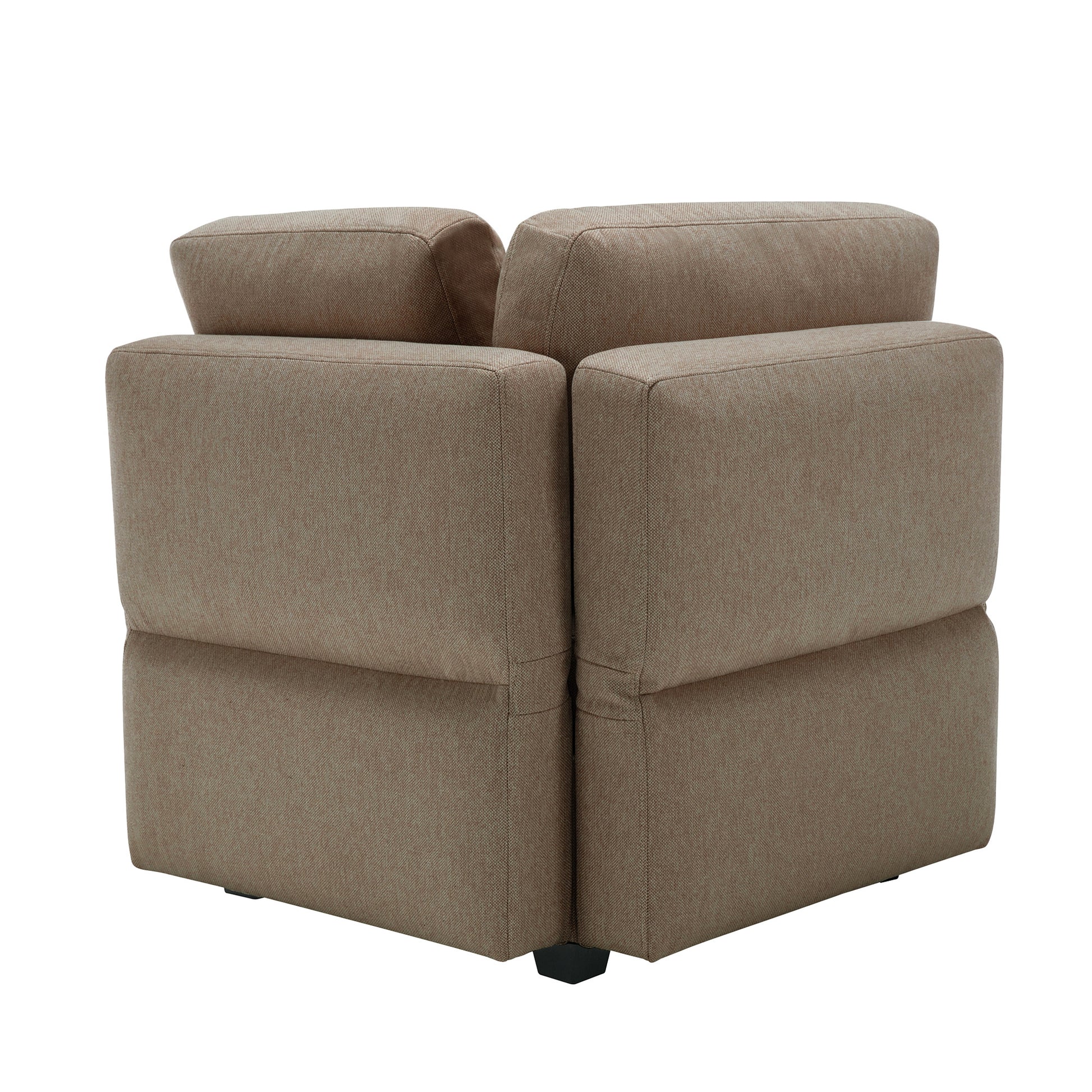 Palmilla Corner Sofa Brown Brown Polyester 1 Seat