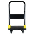 Foldable Platform Push Hand Truck Cart, 880 Lbs. Weight Capacity, 2 Swivel Brake Wheels Black Metal