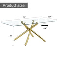 Large Modern Simple Rectangular Glass Dining Table For 4 8 People With 0.39
