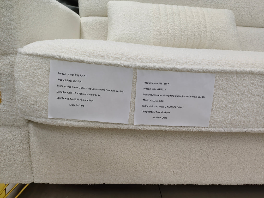 Fx P15 Wb Sofa Elegant White Imitation Wool Circle Fabric Sofa With Adjustable Headrests Contemporary 3 Seat Couch With Gold Legs, Perfect For Living Room And Office Decor Temu Suitable White Velvet 3 Seat