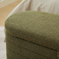 S03 Basics Upholstered Storage Ottoman And Entryway Bench Green Green Boucle