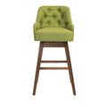 Coolmore Bar Stools Set Of 2 Counter Height Chairs With Footrest For Kitchen, Dining Room And 360 Degree Solid Wood Legs Swivel Bar Stools Set Of 2 Olive Linen Olive Foam Linen
