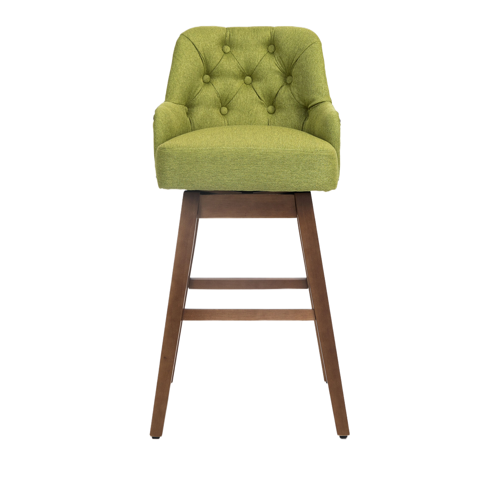 Coolmore Bar Stools Set Of 2 Counter Height Chairs With Footrest For Kitchen, Dining Room And 360 Degree Solid Wood Legs Swivel Bar Stools Set Of 2 Olive Linen Olive Foam Linen