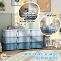 Qaba 3 Tier Kids Storage Unit, 9 Drawer Chest Toy Organizer Plastic Bins For Kids Bedroom Nursery Kindergarten Living Room For Boys Girls Toddlers, Blue Blue Polypropylene