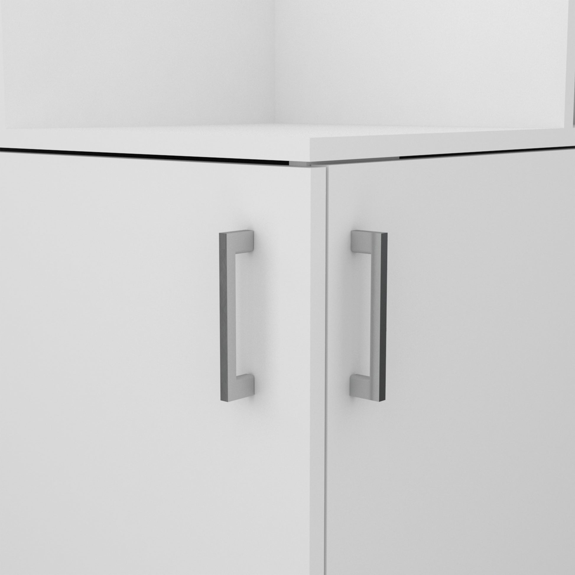 Syrah Corner Bar Cabinet, Two External Shelves White White Particle Board Particle Board