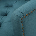 Harrison Tufted Club Chair Teal Fabric