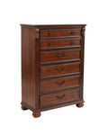 Dark Cherry 1Pc Chest Of Drawers Storage Bedroom Furniture Traditional Style Chest Cherry Bedroom Contemporary,Modern,Transitional Particle Board Mdf,Plywood