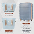 20 Inch Carry On Luggage With Expandable Travel Bag Set, Abs Hard Shell Two Piece Suitcase Set, Light Blue Light Blue Abs