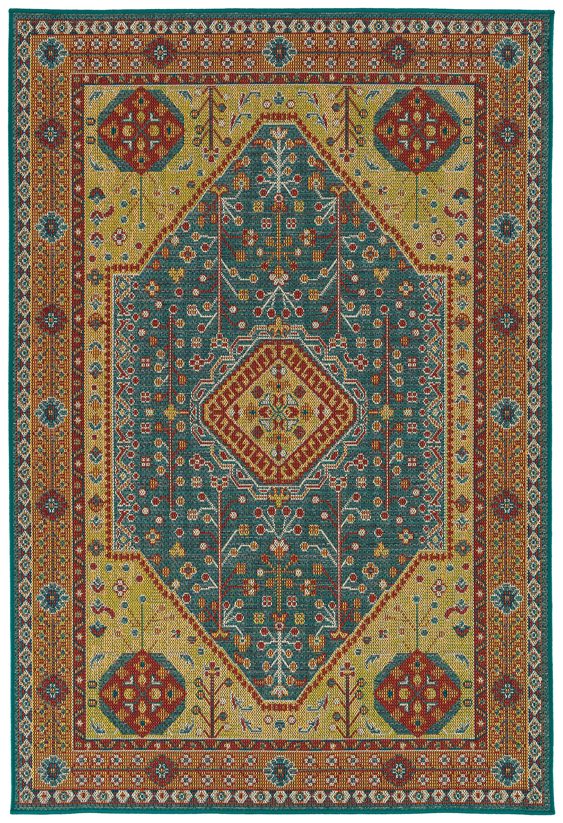 Traditional, Transitional, Oriental, Medallion, Border, Cut Pile 3'6" X 5'6" Rectangle Area Rug Multi Polypropylene