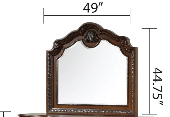 Traditional Style Mirror Made With Wood Frame In Walnut Walnut Traditional Solid Wood Mdf Wood