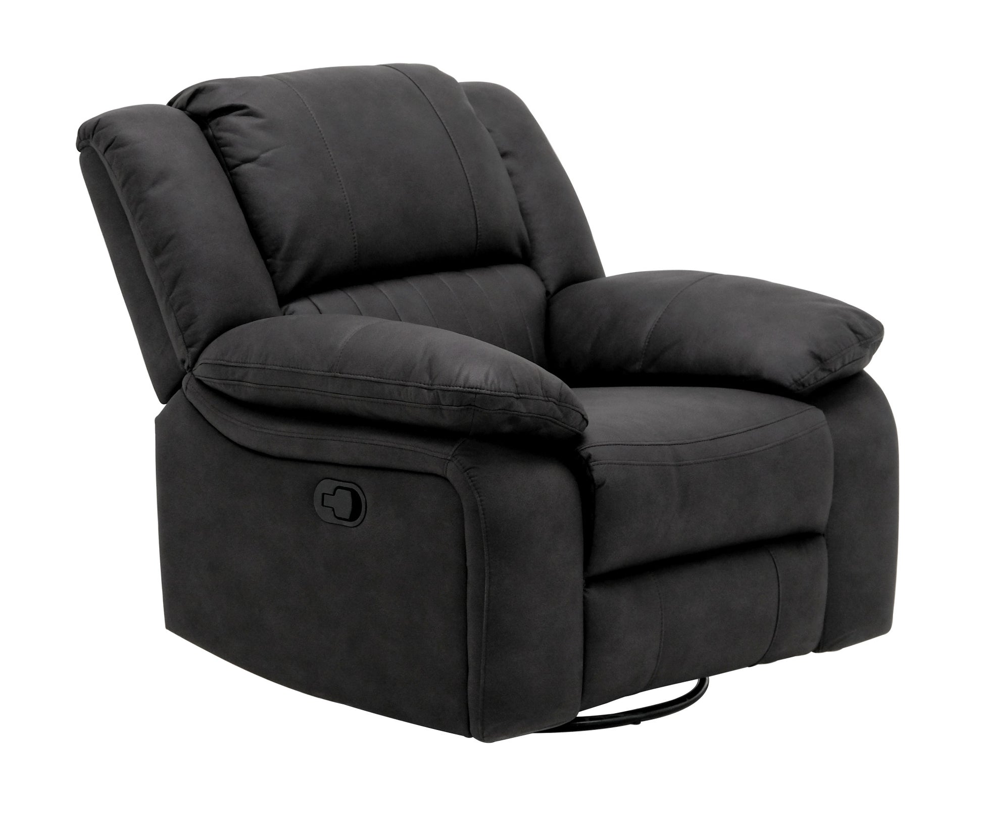 Marshall Black Swivel Gliding Recliner Black Foam Solid Wood