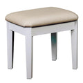 Clarisse Contemporary Vanity With Stool, White White Wood