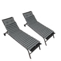 2Pcs Set Outdoor Lounge Chair Cushion Replacement Patio Funiture Seat Cushion Chaise Lounge Cushion Grey No Lounge Grey 2 Person Seating Group Polyester