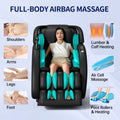 Full Body Massage Chair, Full Body Zero Gravity With 3D Massage Mechanism, 6 Auto Massage Mode, Waist And Calf Heater, Foot Roller, Bluetooth Speaker Black Black Power Remote Metal Primary Living Space Medium Duty Luxury,Modern Push Button Polyurethane