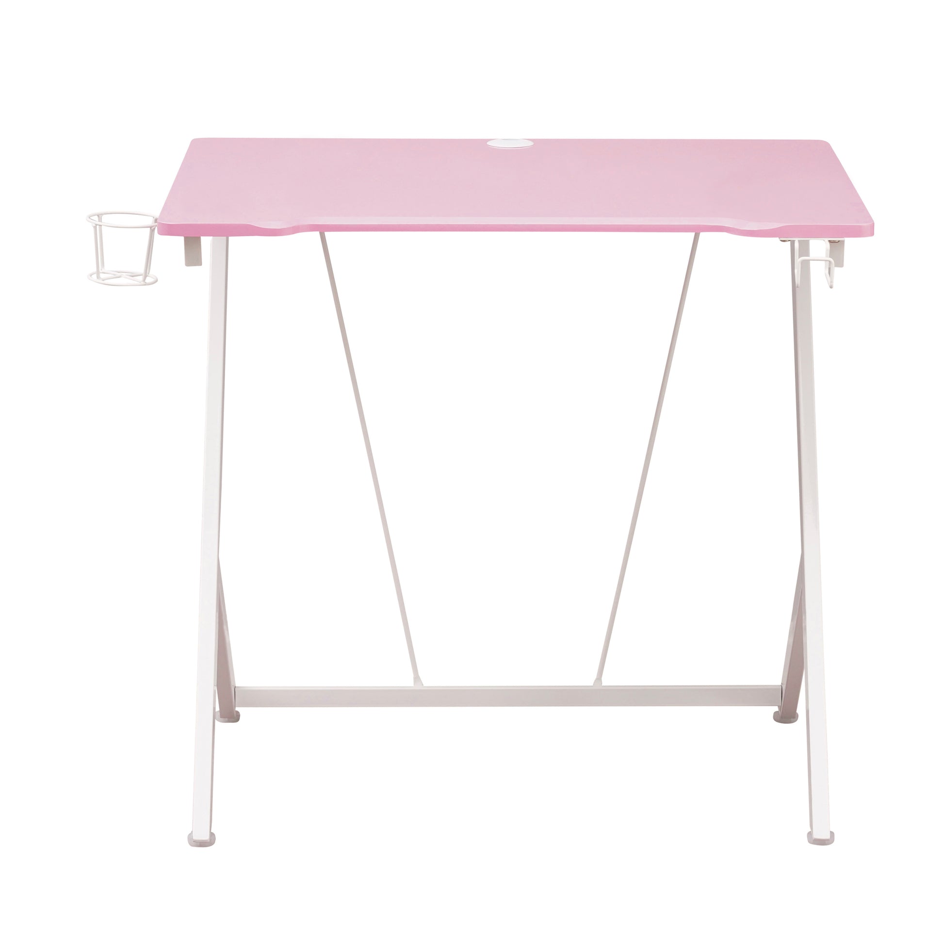 Techni Mobili Kids Gaming Desk, Pink Pink Office Modern Rectangular Rectangular Mdf Steel