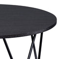 Espresso And Black Coffee Table With Drum Shape Espresso Primary Living Space Round Wood Metal Sled