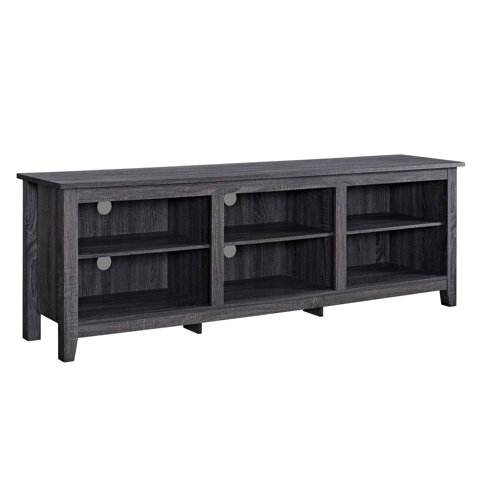 Modern Transitional 3 Shelf Open Storage 70" Tv Stand For 80" Tvs Charcoal Charcoal Grey Mdf