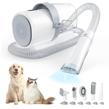 Professional Dog Grooming Clippers With 2.5L Cup, 3 Suction Modes, Cordless Clippers, 5 Groomer Tools, Low Noise Pet Hair Trimmer For White Iron Plastic