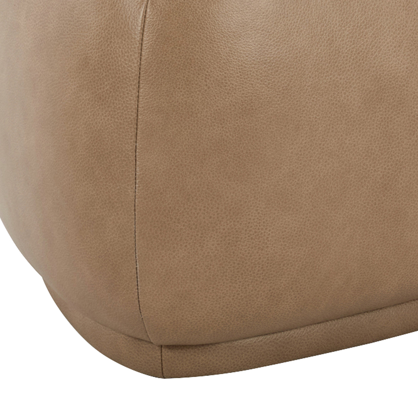 Pebble 26" Rounded Triangle Cocktail Ottoman, Tuscan Tan Brown Top Grain Leather Tan Brown Foam Leather