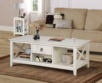 Coffee Table With 2 Drawers Charming Antique White Coffee Table With Rustic Farmhouse Flair Spacious Drawer And Open Shelf Storage Perfect For Living Room Elegance White Solid Wood