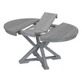 5 Piece Retro Functional Dining Table Set Extendable Round Table And 4 Upholstered Chairs For Dining Room And Living Room Grey Grey Solid Wood