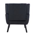 Modern Soft Leather Material Ergonomics Accent Chair Living Room Chair Bedroom Chair Home Chair With Black Legs For Indoor Home Black Pu Black Foam Upholstered